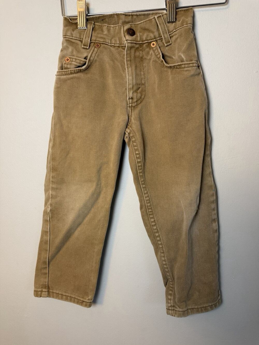 Little Levi's Boys Sz 5 560 Loose Fit Tan Straight Leg Jeans Vintage
